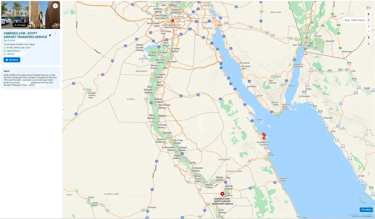 نموذج نشاط نقل مطار ومواصلات على خرائط Google